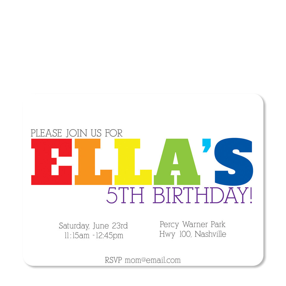 Rainbow Birthday Invitation | Pipsy.com