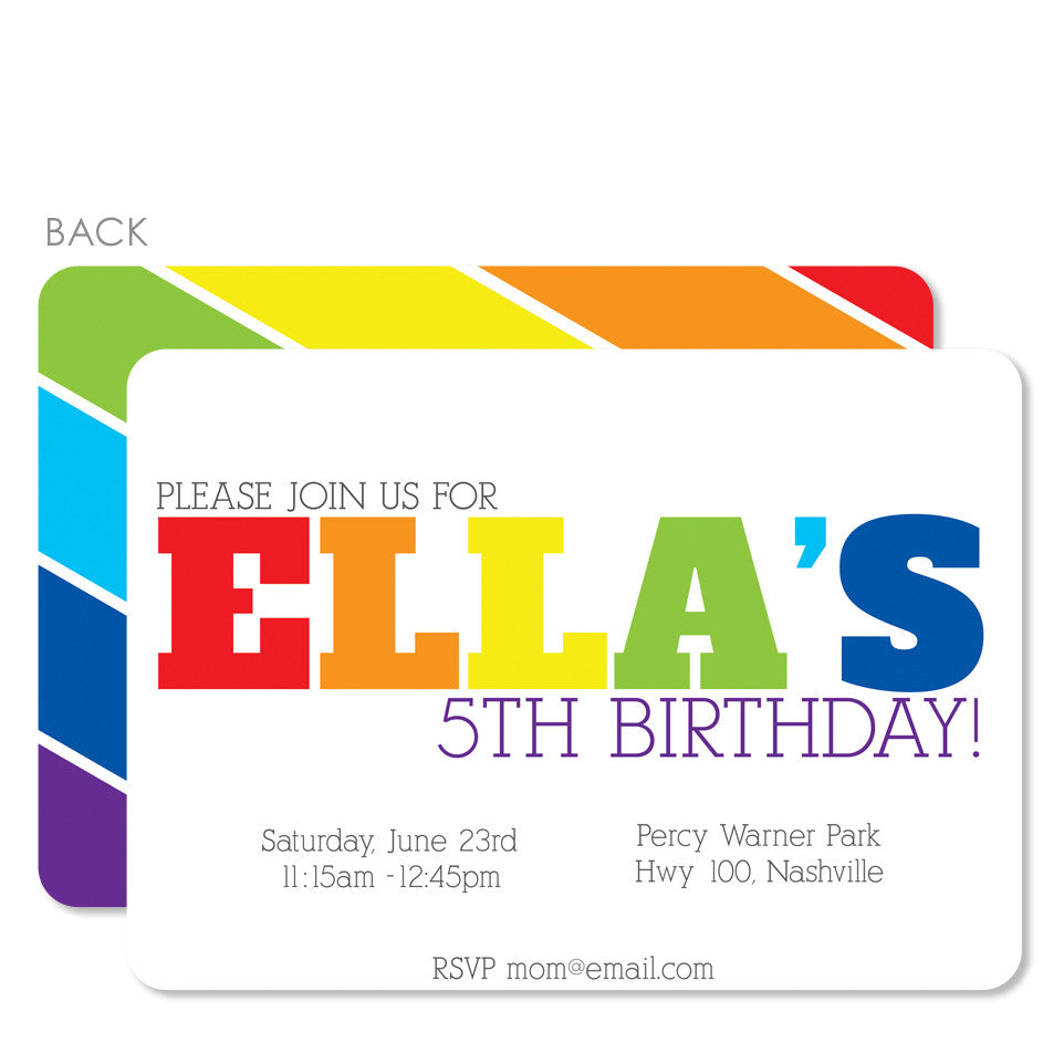 Rainbow Birthday Invitation | Pipsy.com