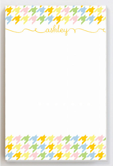 Rainbow houndstooth notepad