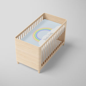 Rainbow Personalized Crib Sheet