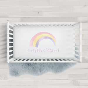 Watercolor Rainbow fitted crib sheet | Pipsy.com