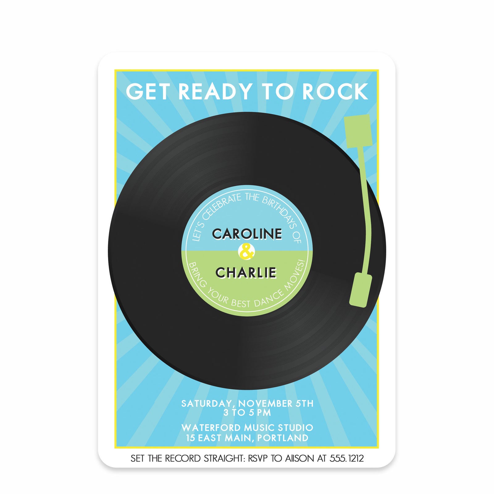 Dance Record Party Birthday Invitation | Pipsy.com | Joint Birthday