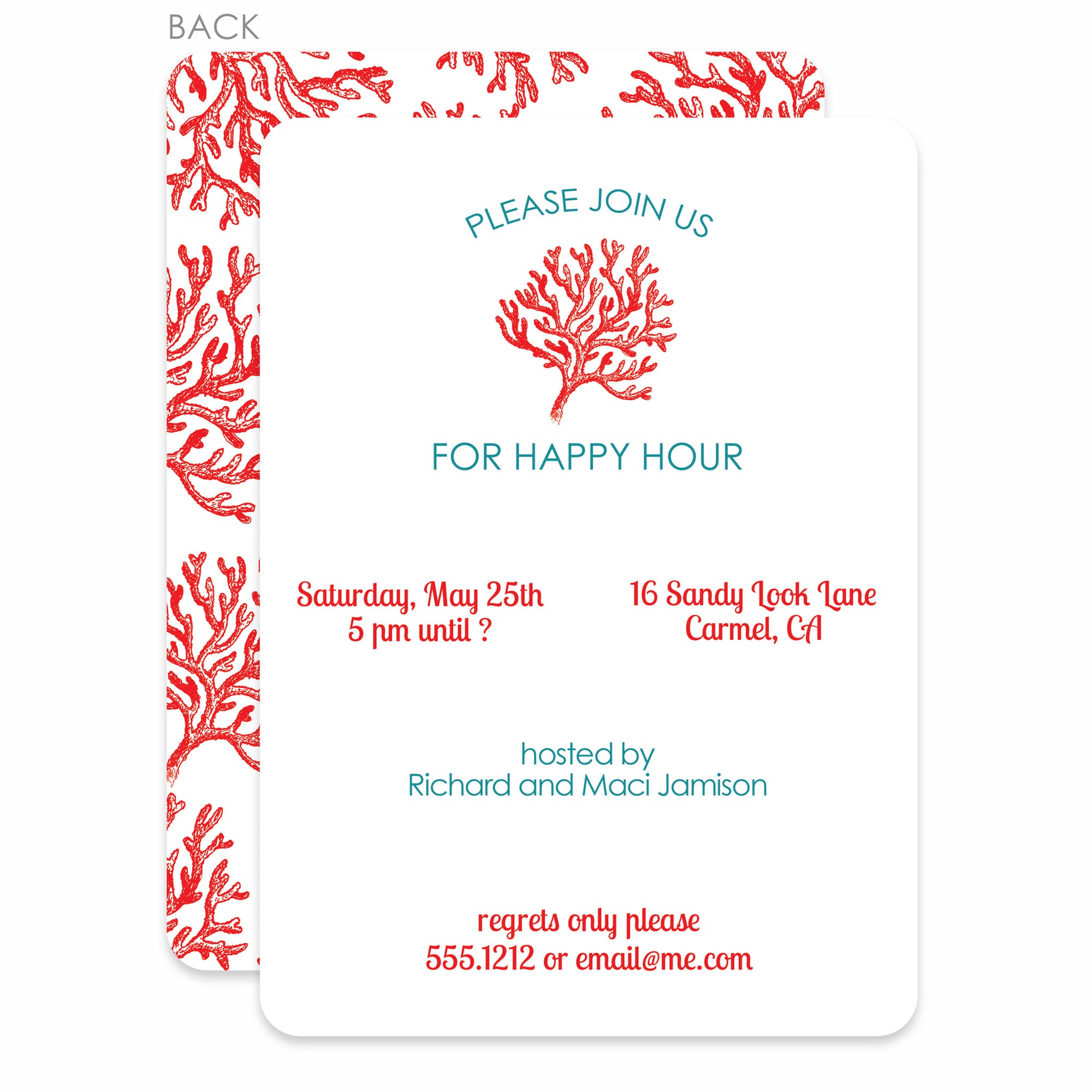 Red Coral Party Invitation | Pipsy.com