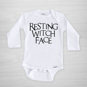 Resting Witch Face Gerber Onesie, long sleeved