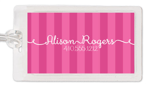 Pink ribbons luggage tag