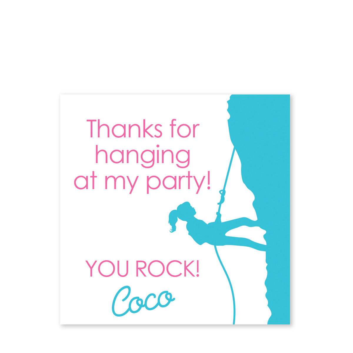 Rock climbing Girl Favor Sticker | Swanky Press