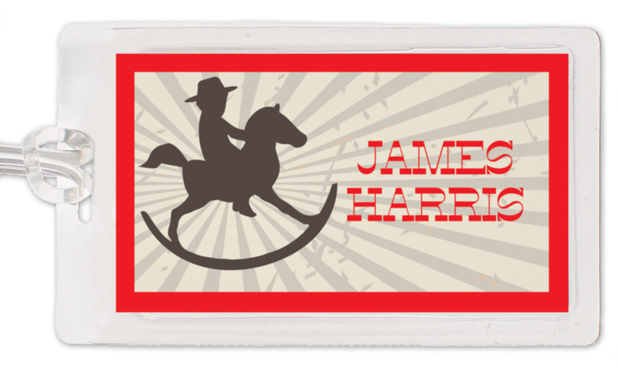 Rocking Horse Cowboy Bag Tag