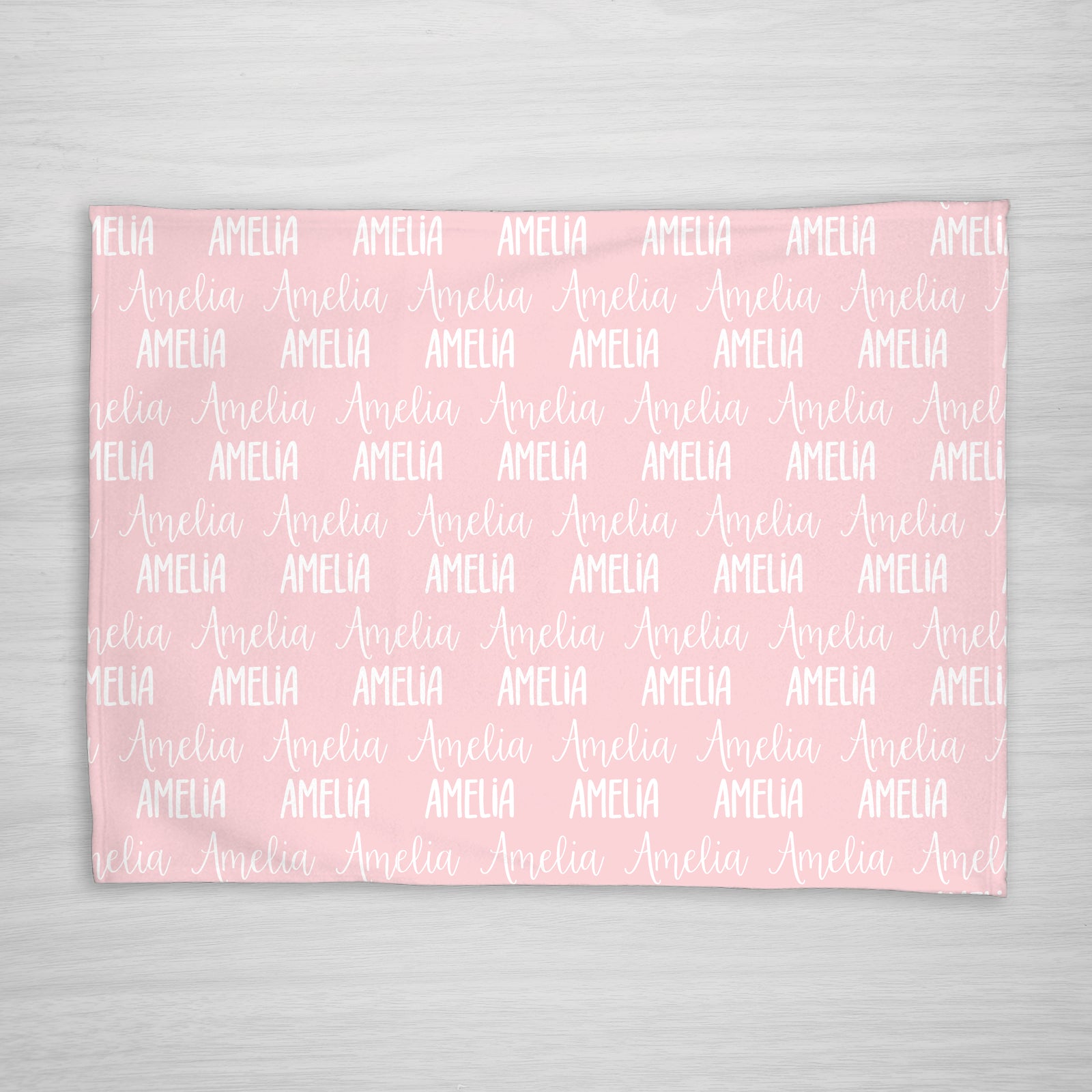 Baby name blanket with script and block font | Choose your colors | Printed on one side | Pipsy.com