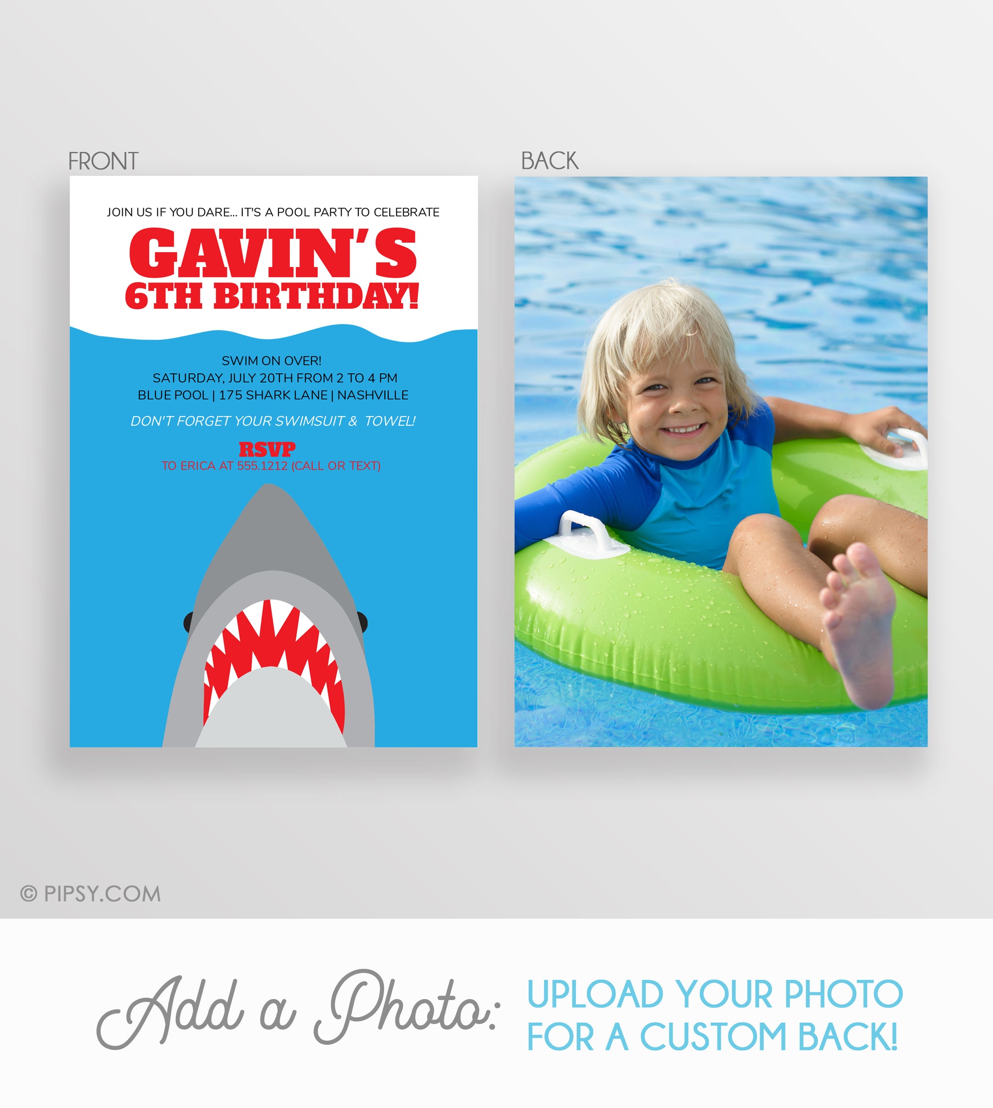 Shark Birthday Invitations (DIY Printable)