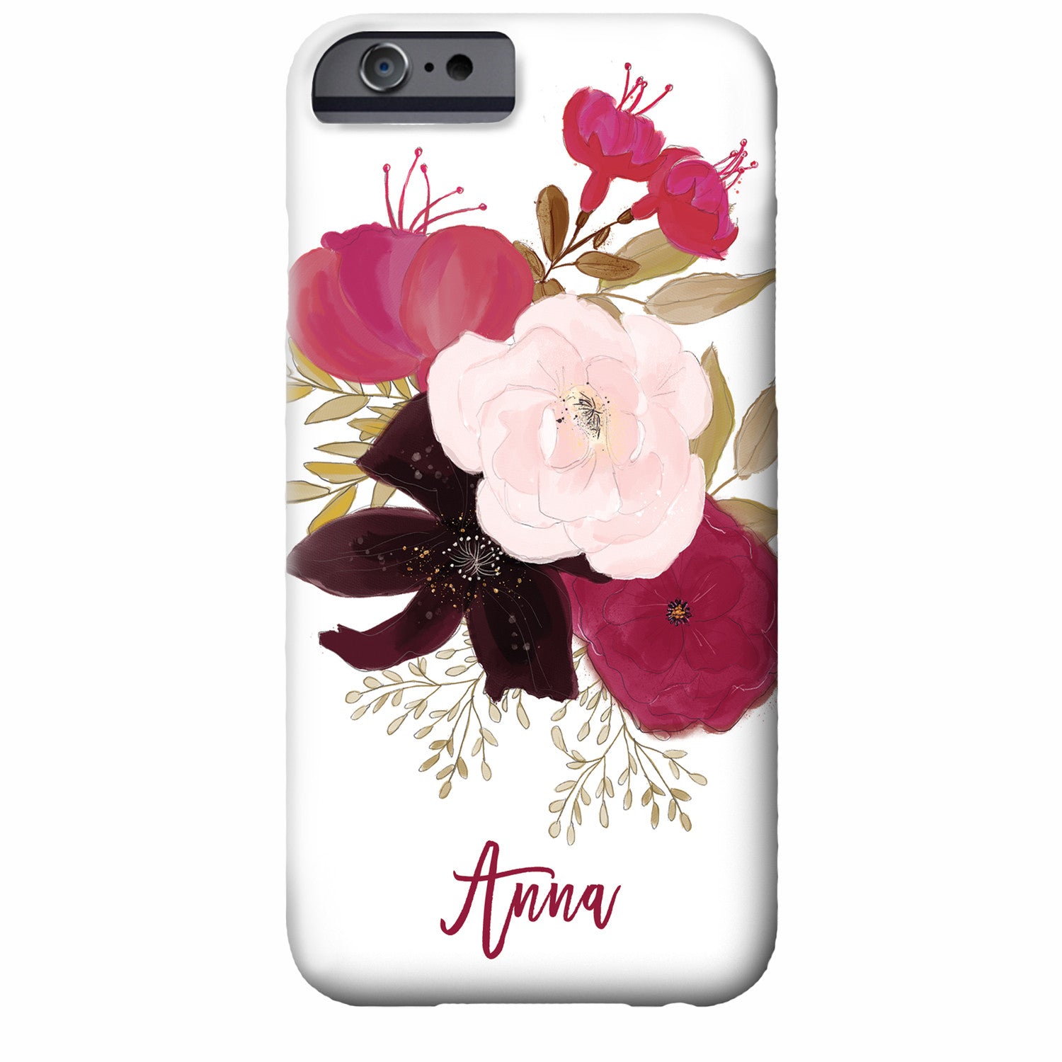 Floral Watercolor iPhone Case (shades of plum)