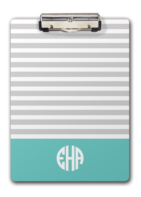 Skinny Stripes Monogram Clipboard | Swanky Press