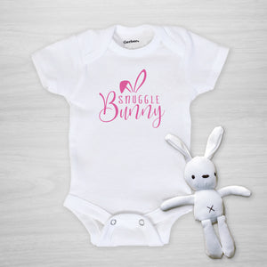 Snuggle Bunny Gerber Onesie®, Printed with super soft inks in our Nashville Studio, Pick any graphic color, short sleeved