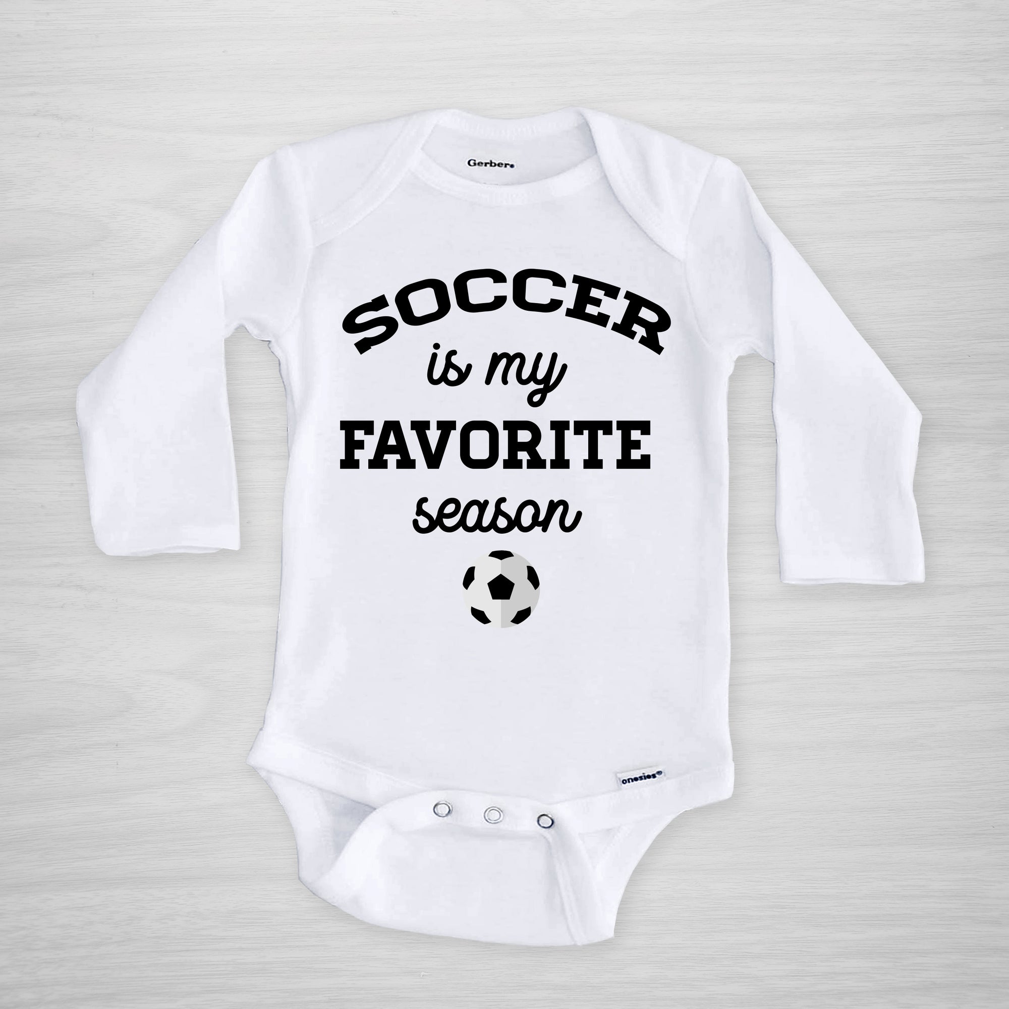Soccer is my favorite season Gerber Onesie®, PIPSY.COM, long sleeved
