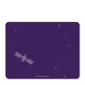 Purple Astronaut in Space Notecard | Swanky Press | Back