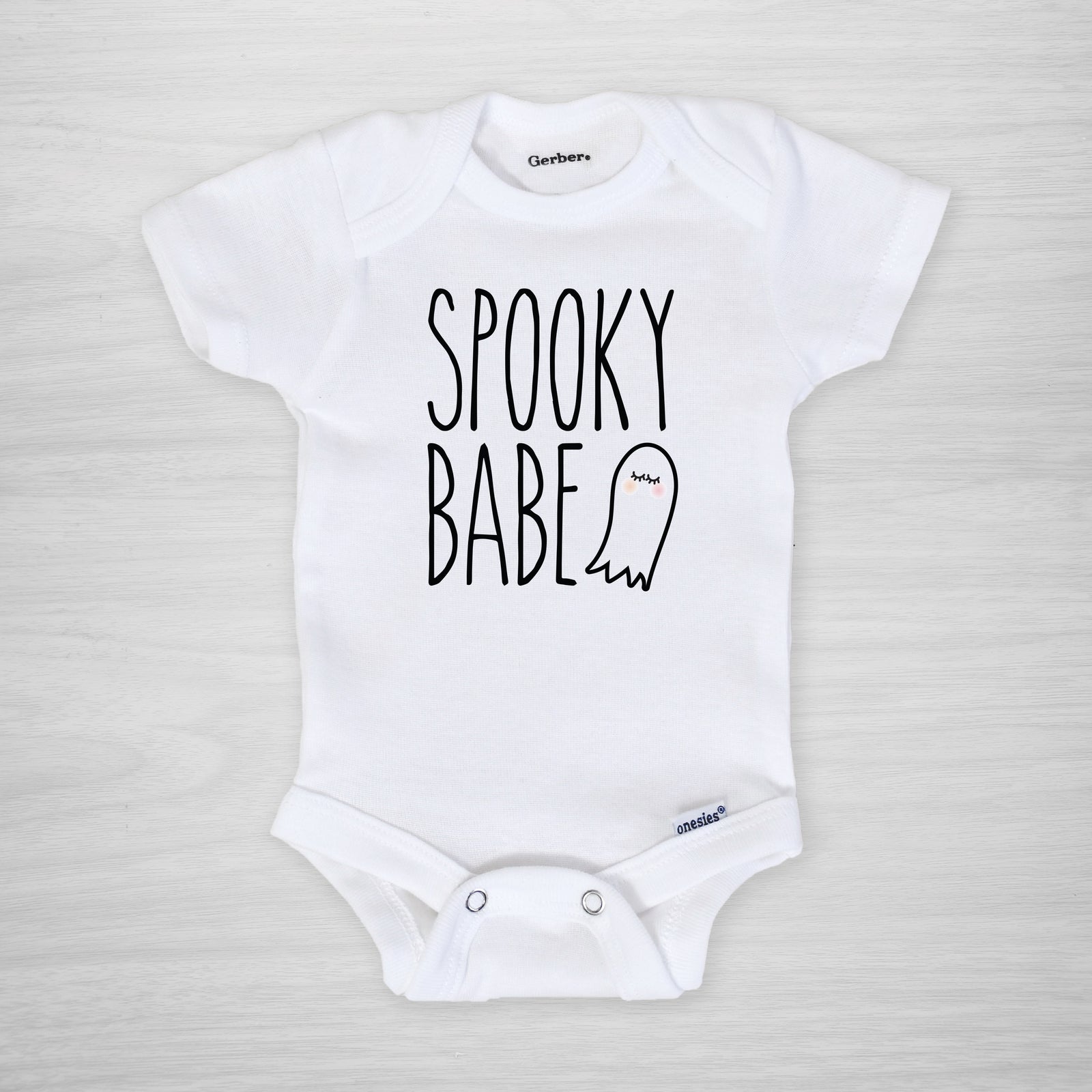 Spooky Baby with Ghost Onesie, short sleeved