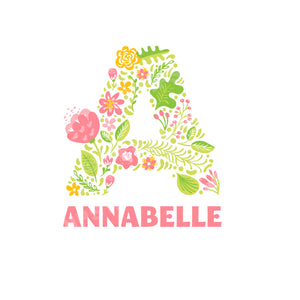 Pink Floral Initial Onesie® - Personalized