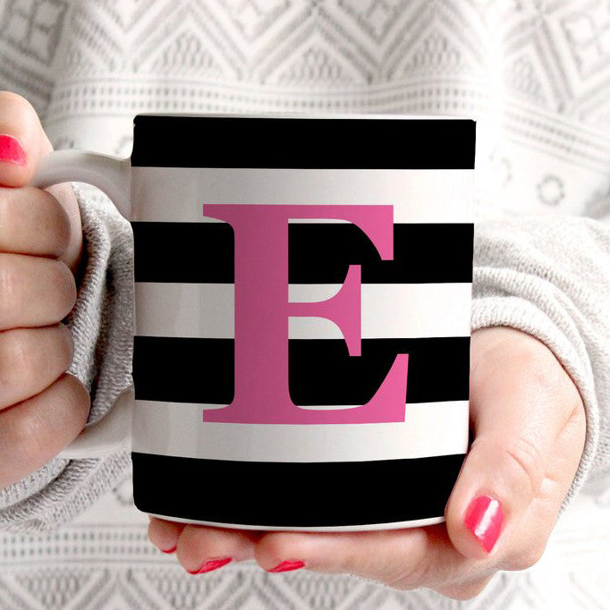 Striped Initial Mug