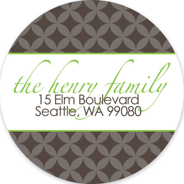 Sugarplums in stone and lime return address sticker