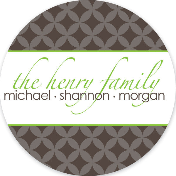Sugarplums in stone and lime gift sticker