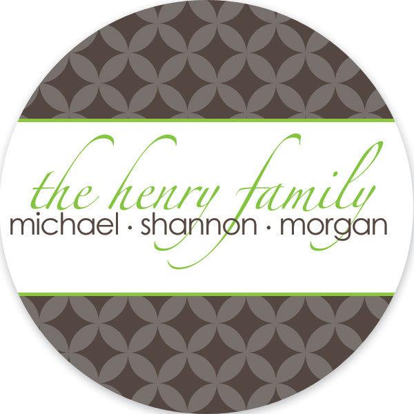 Sugarplums in stone and lime gift sticker