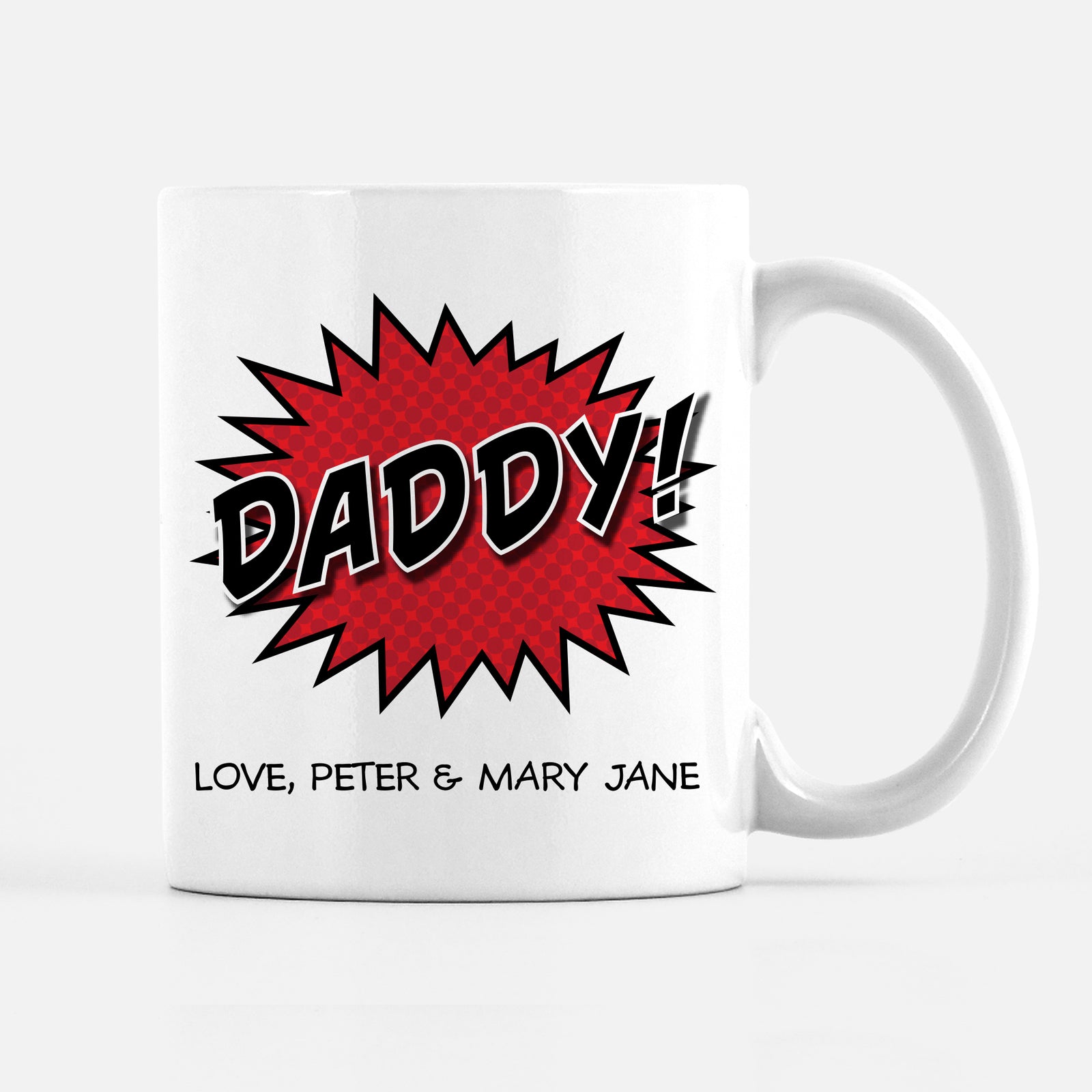 Papa Bear Custom Names Father's Day Mug Personalized Gifts for Dad Coffee  Mug 11oz - Red