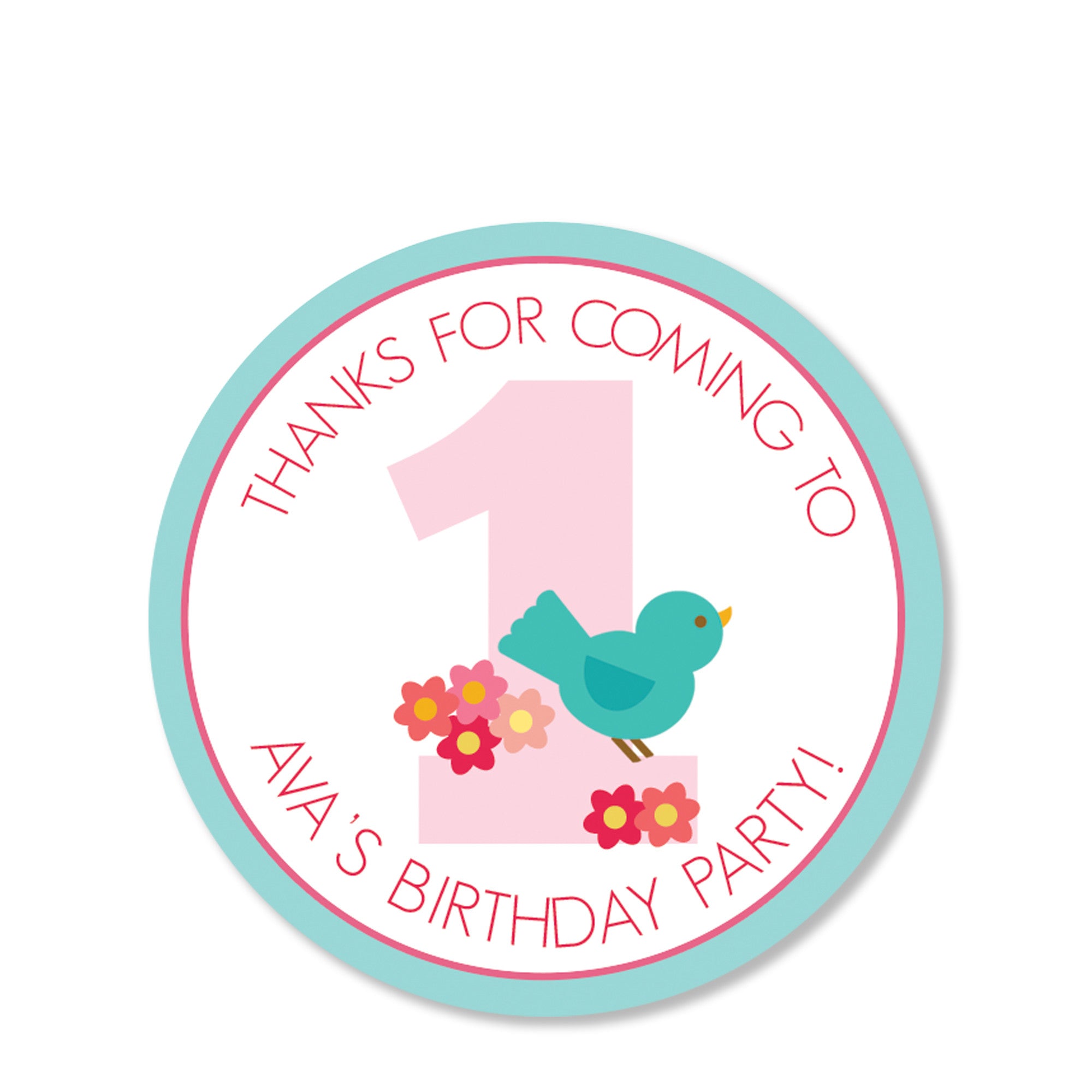 Sweet Birdie Favor Sticker | Swanky Press | Round
