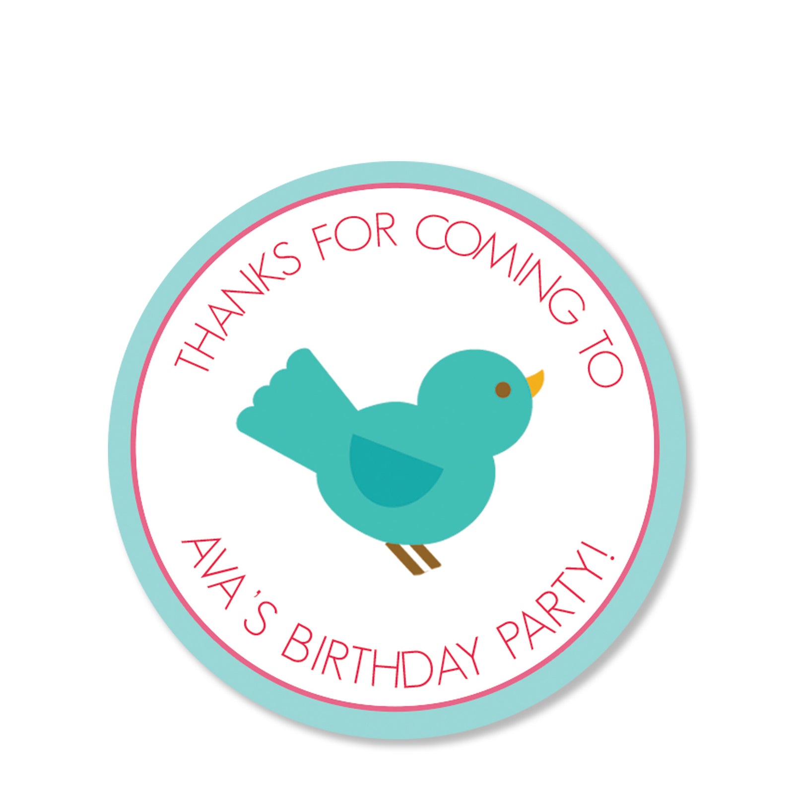 Sweet Birdies Favor Sticker, Round | Swanky Press | Little Birdie