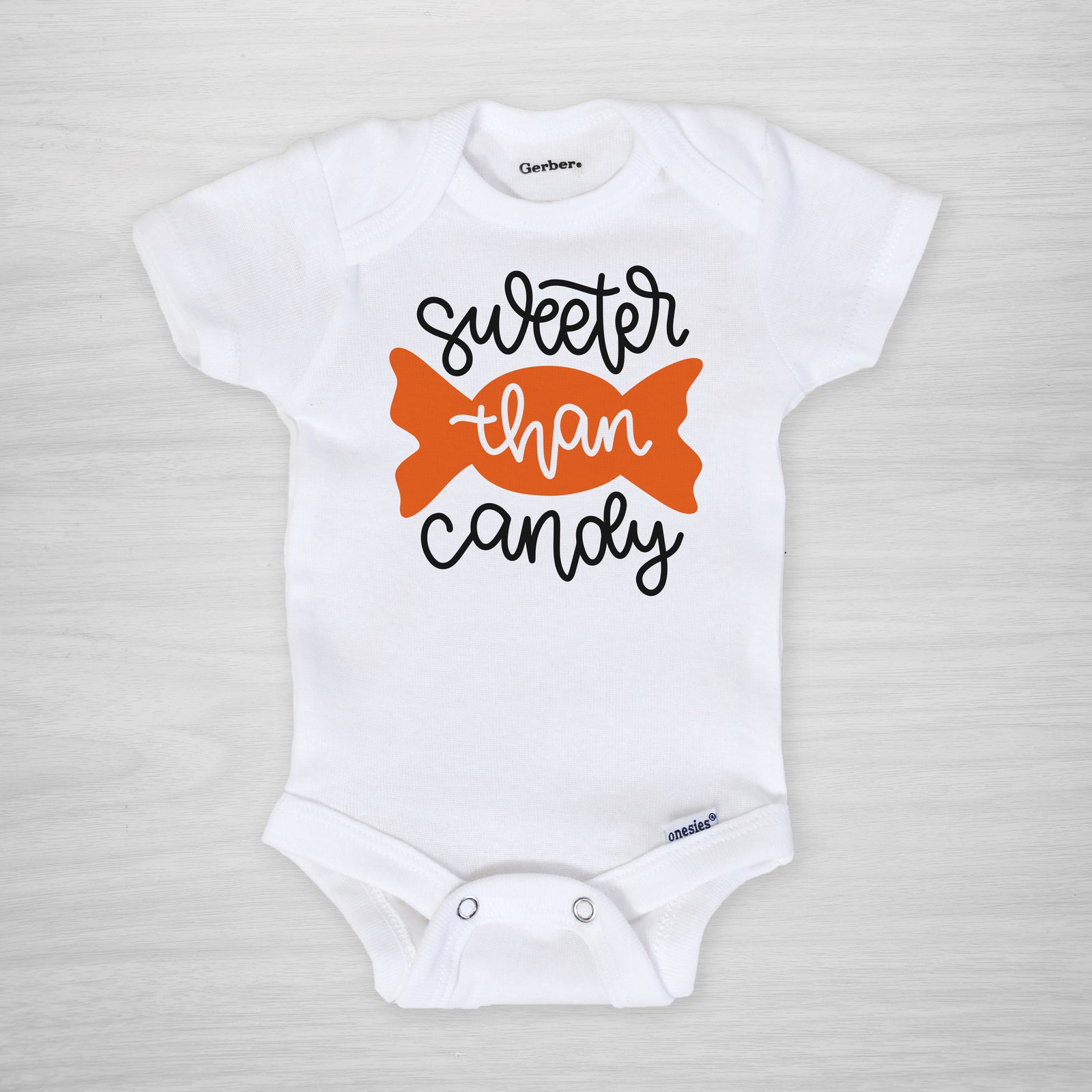 Sweeter than candy Halloween Gerber Onesie®, short sleeved