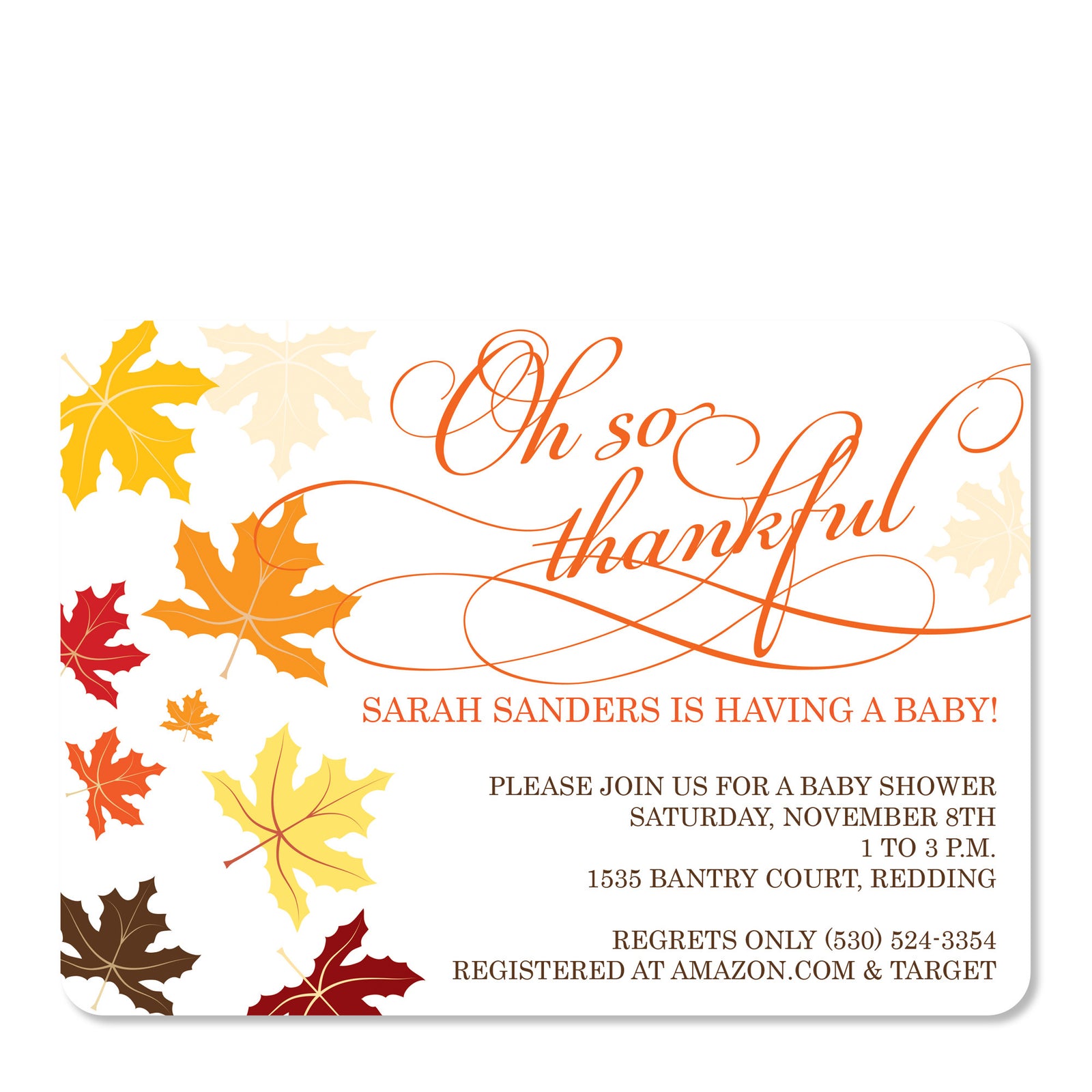 Thankful Baby Shower Invitation