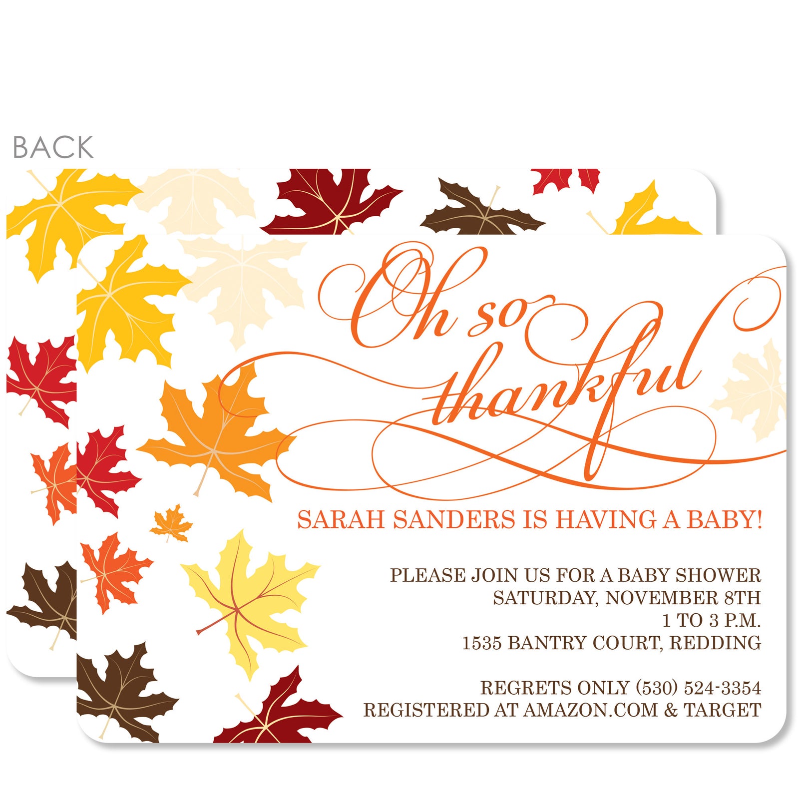 Thankful Baby Shower Invitation