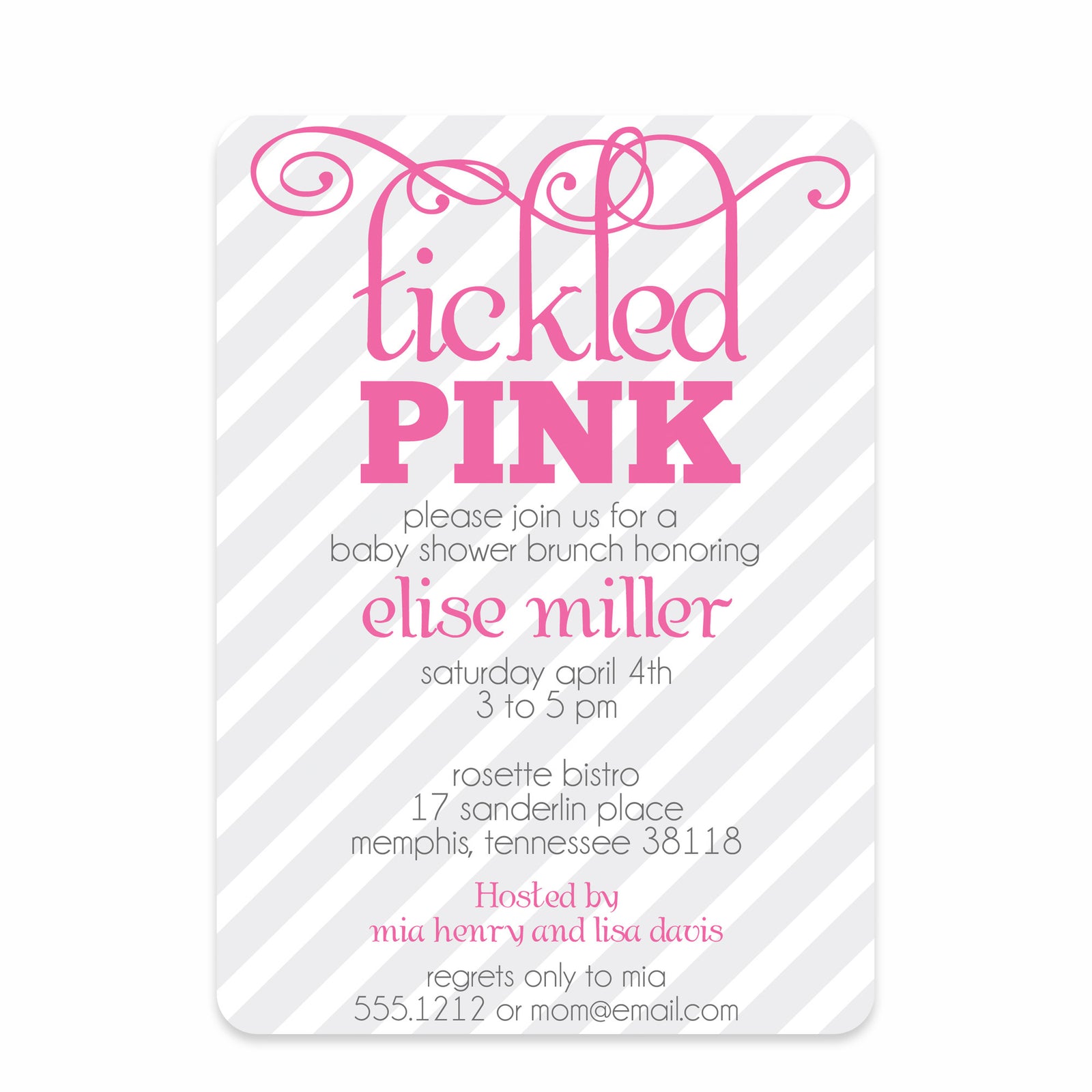 Tickled Pink Baby Shower Invitation