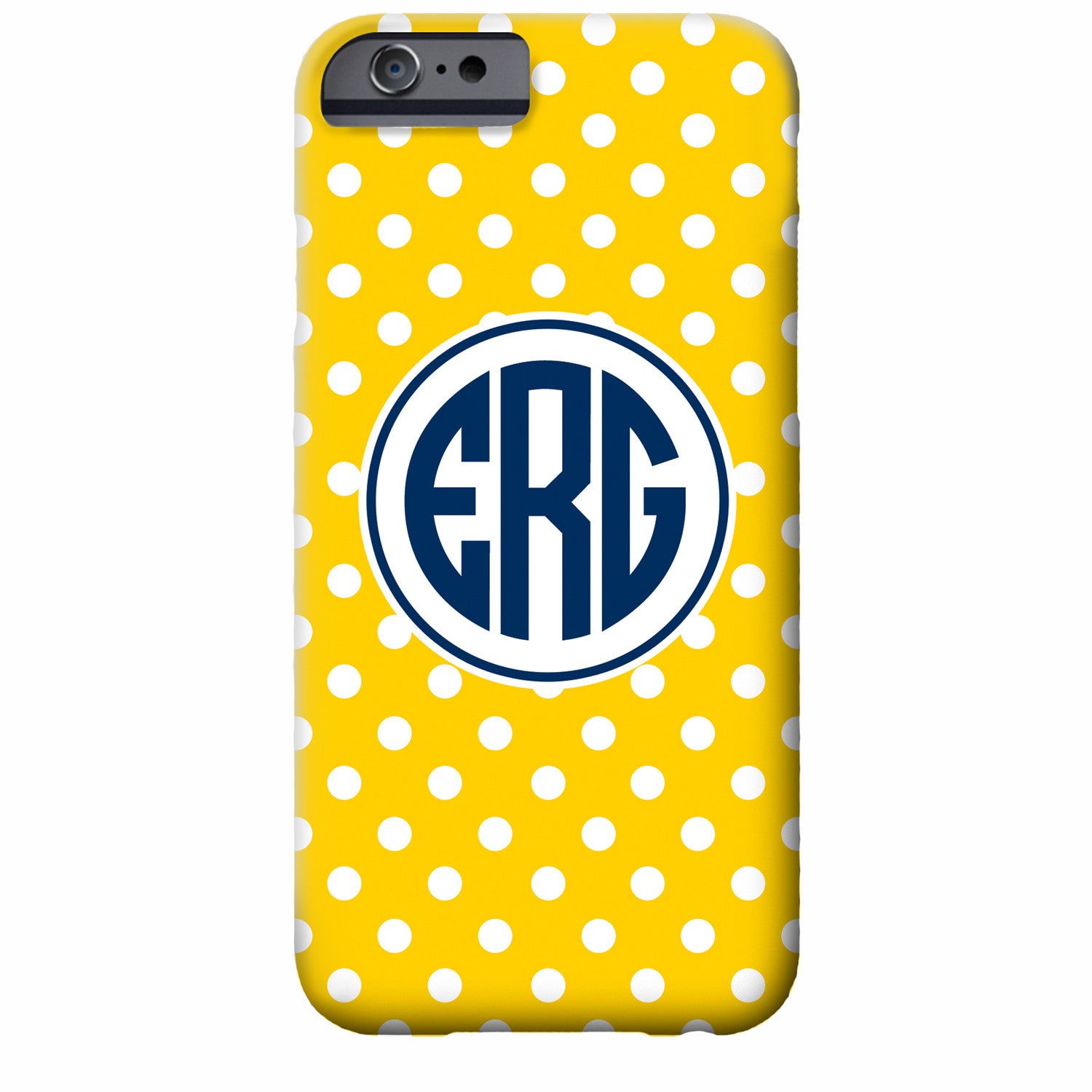 Monogrammed Tiny Dots Maize iPhone Case | Swanky Press