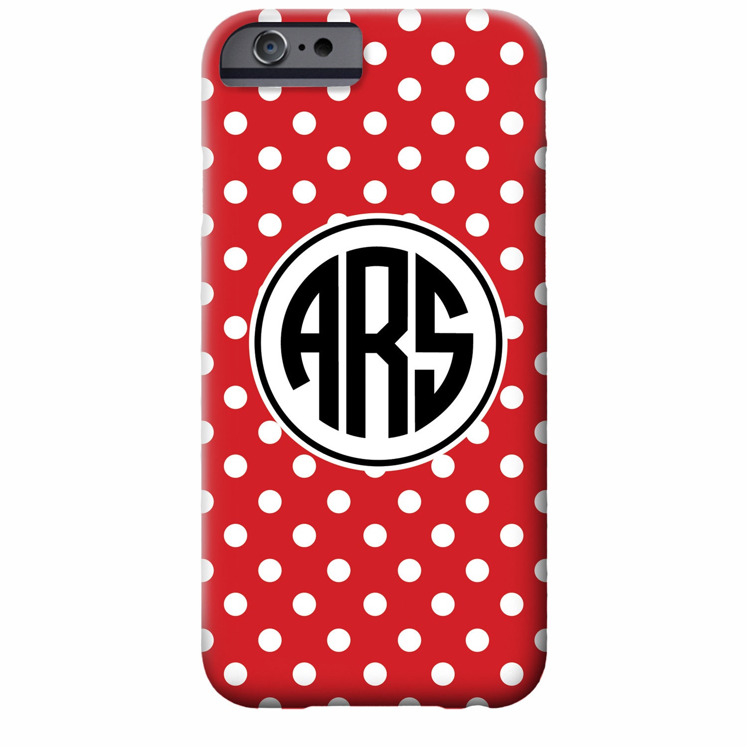 Monogrammed Tiny Dots Red iPhone Case | Swanky Press