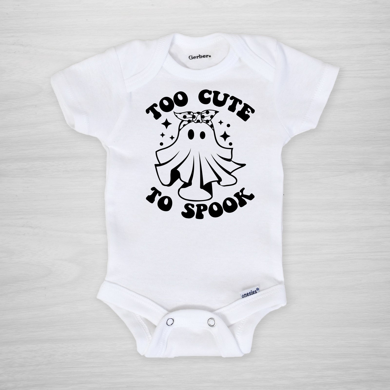 Too Cute to Spook Gerber Onesie, long sleeved