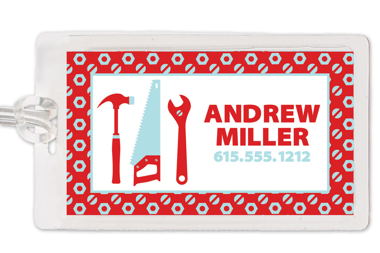 Tools ragtag in red and blue