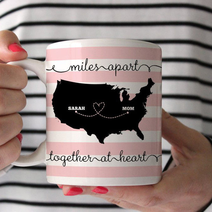 Together At Heart Stripe Coffee Mug