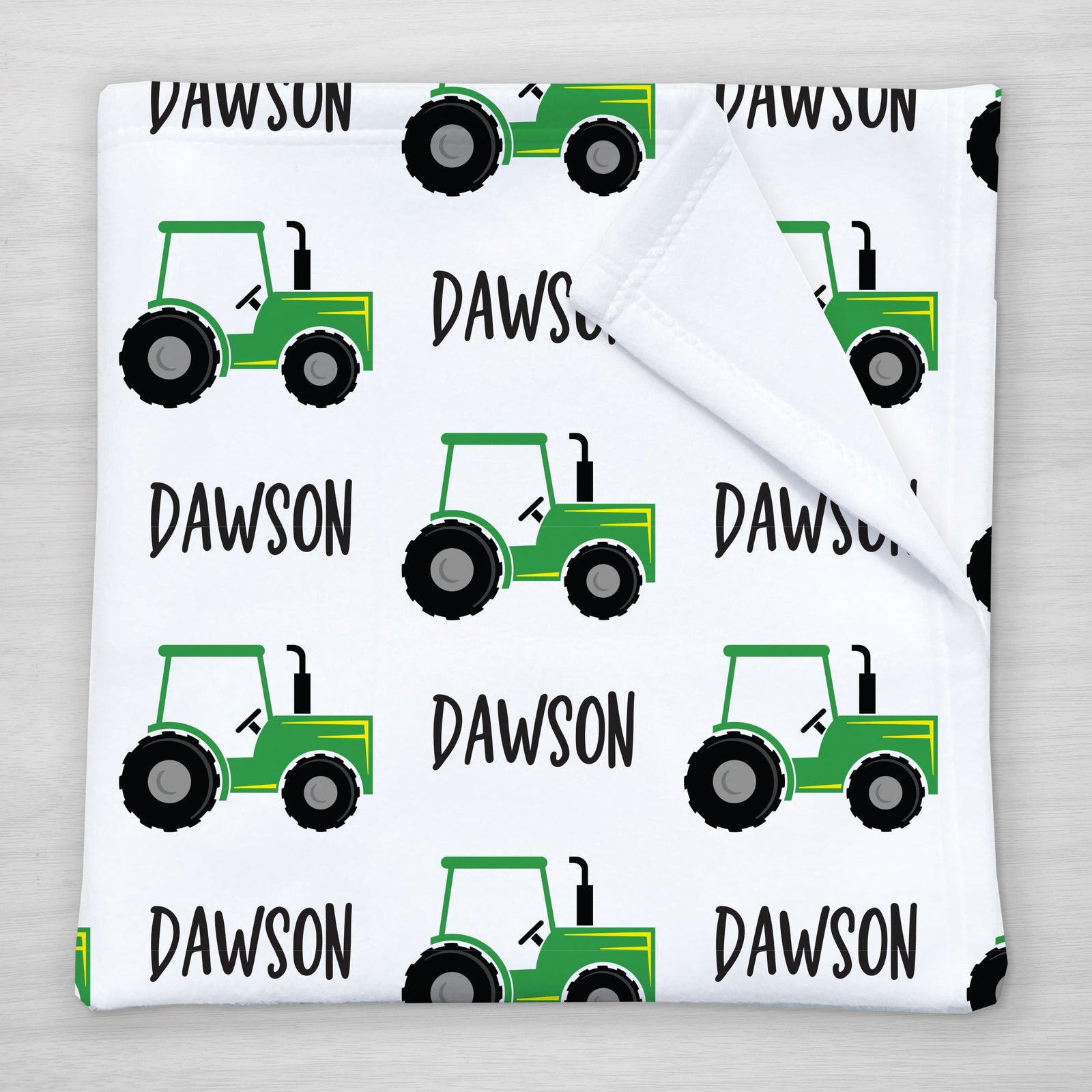 Tractor blanket personalized with your child's name, super soft fleece