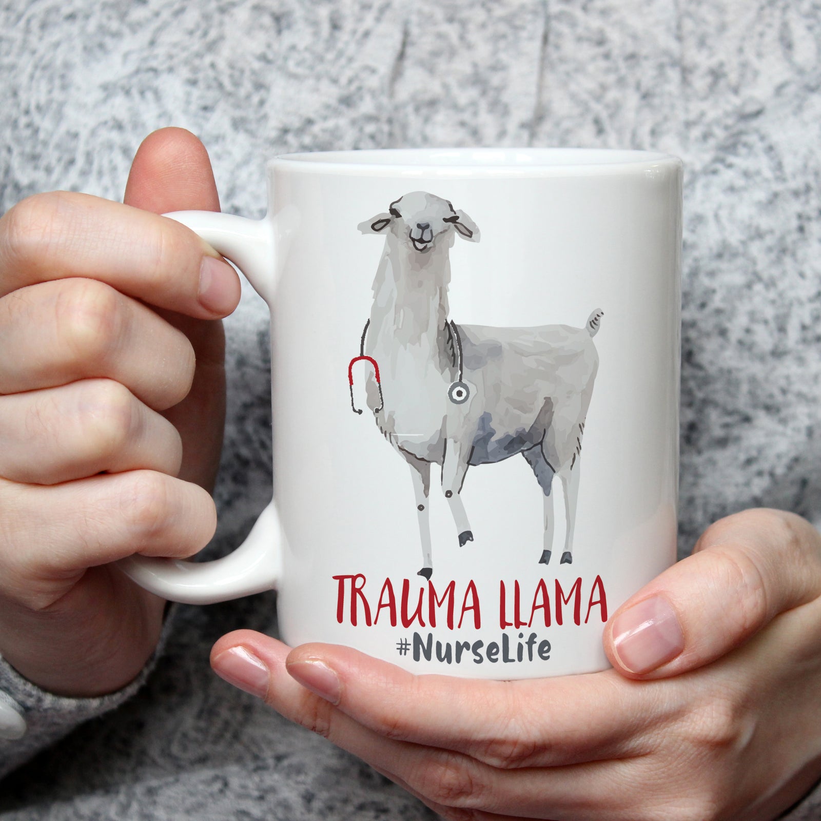 Trauma Llama Coffee Mug, Nurse, Doctor, ER, Surgeon gift | PIPSY.COM