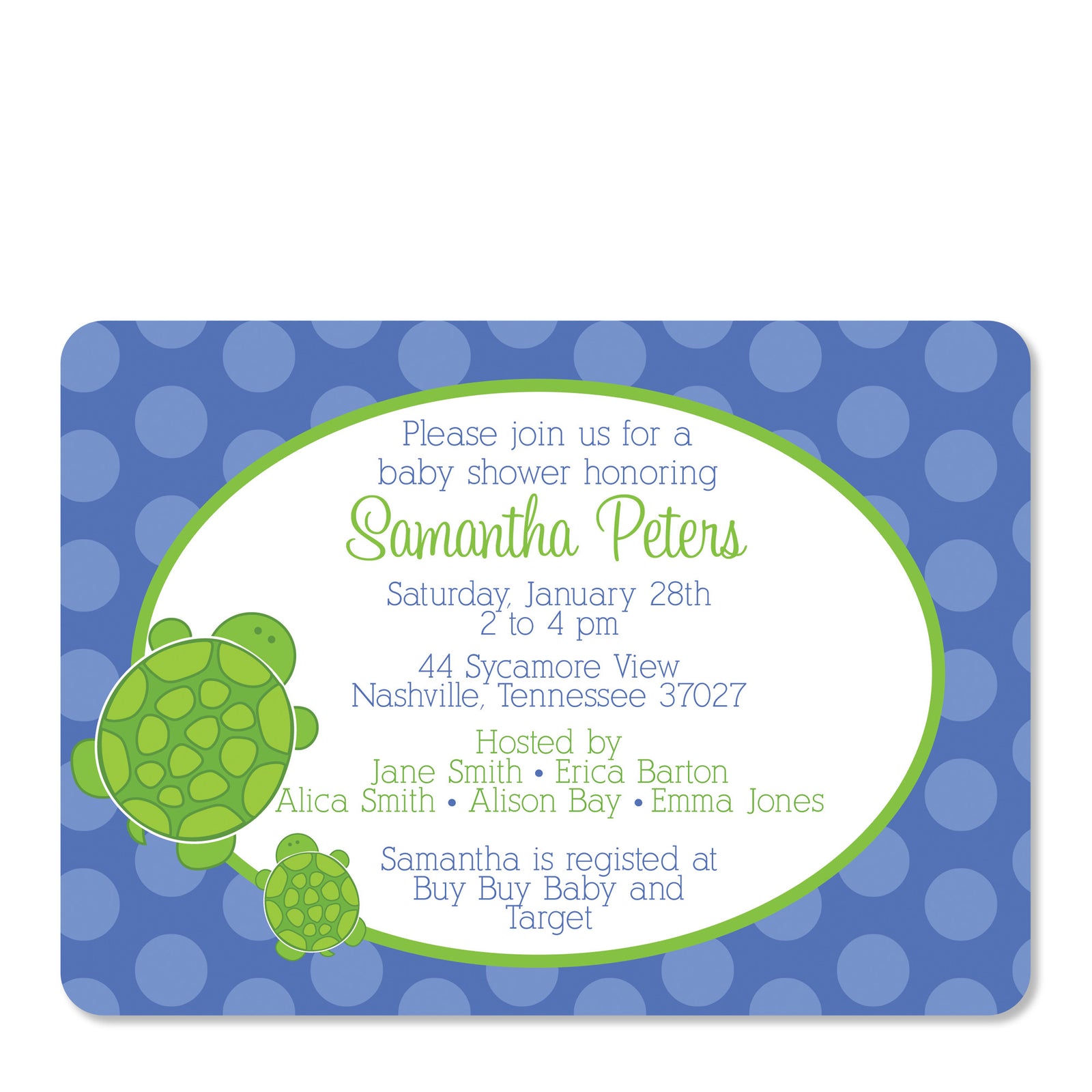 Turtle Baby Shower Invitation