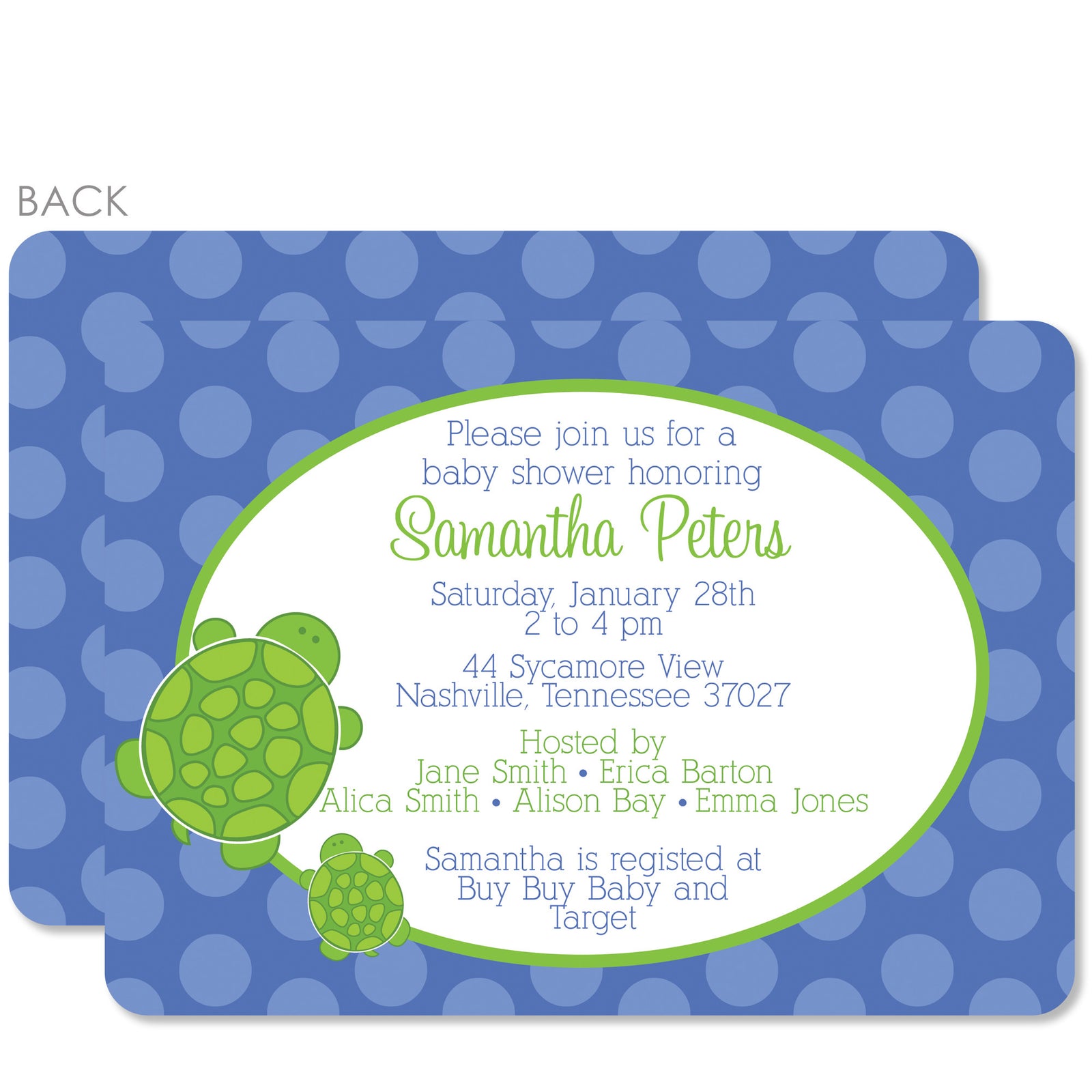 Turtle Baby Shower Invitation