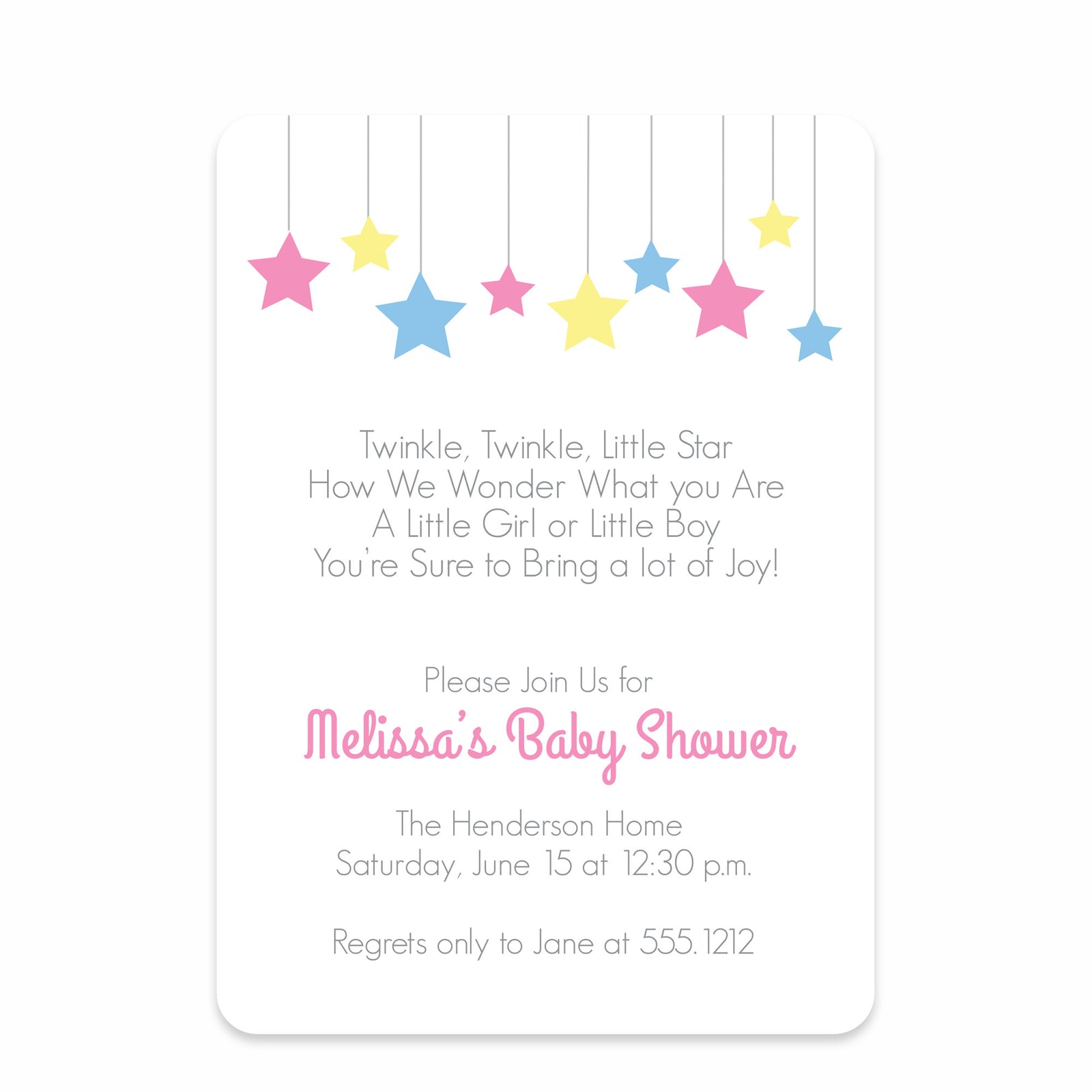 Twinkle Twinkle Baby Shower Invitation