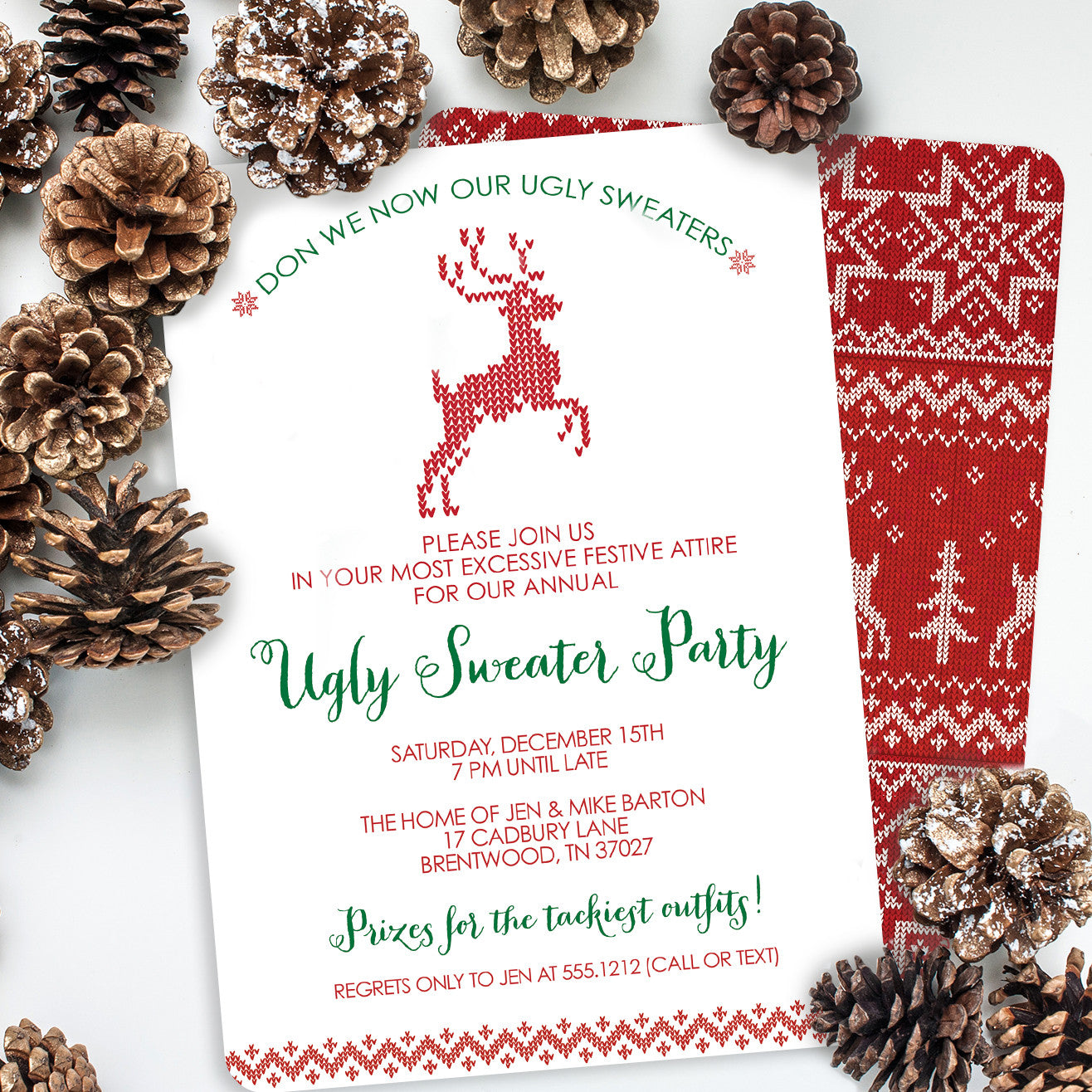 Ugly Sweater Christmas Party Invitation | Swanky Press