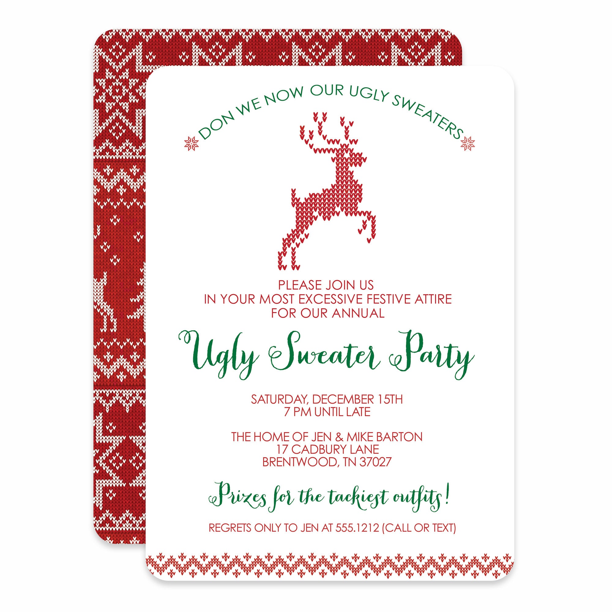 Ugly Sweater Christmas Party Invitation | Swanky Press 2