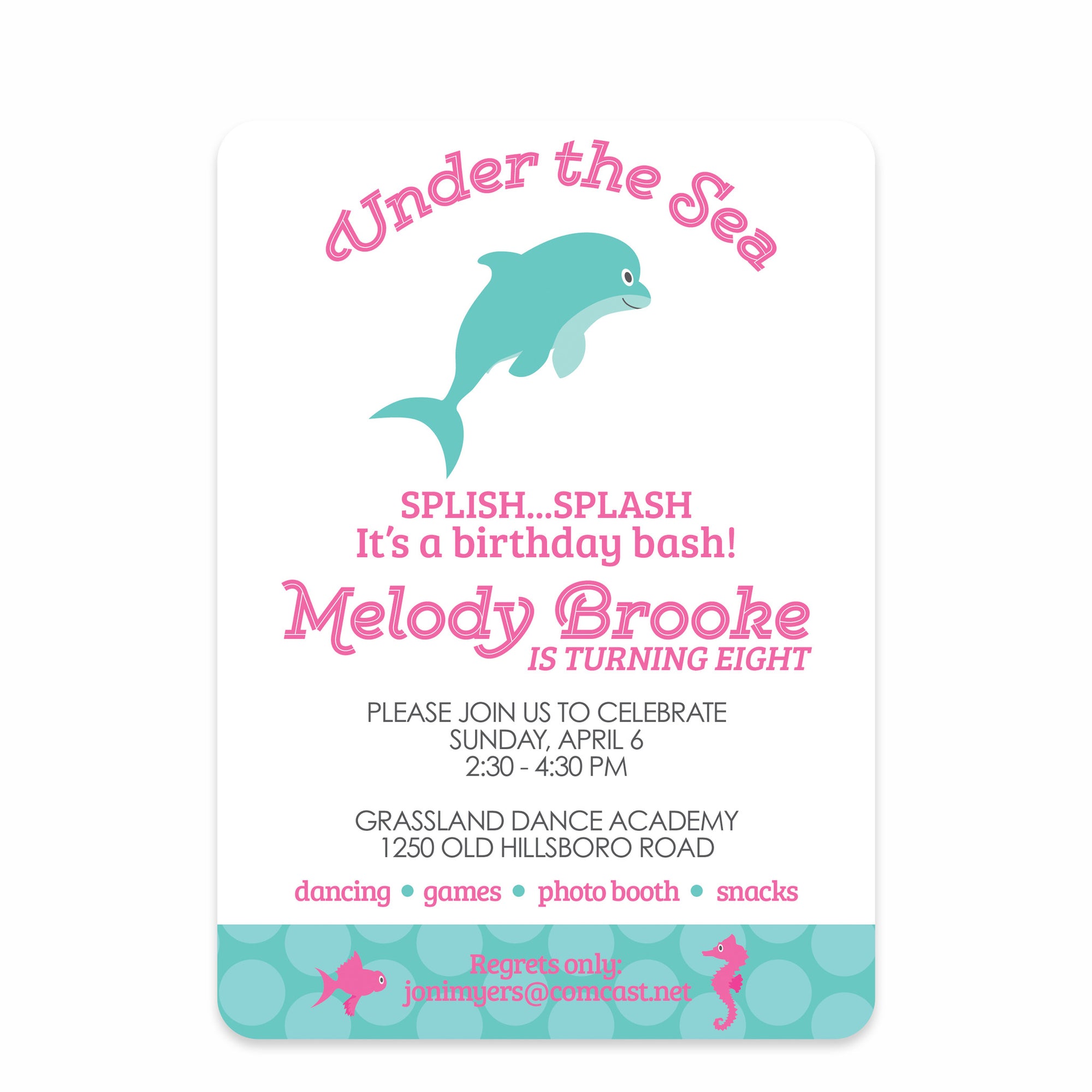 Under the Sea Party Birthday Invitation | Pipsy.com | Pink