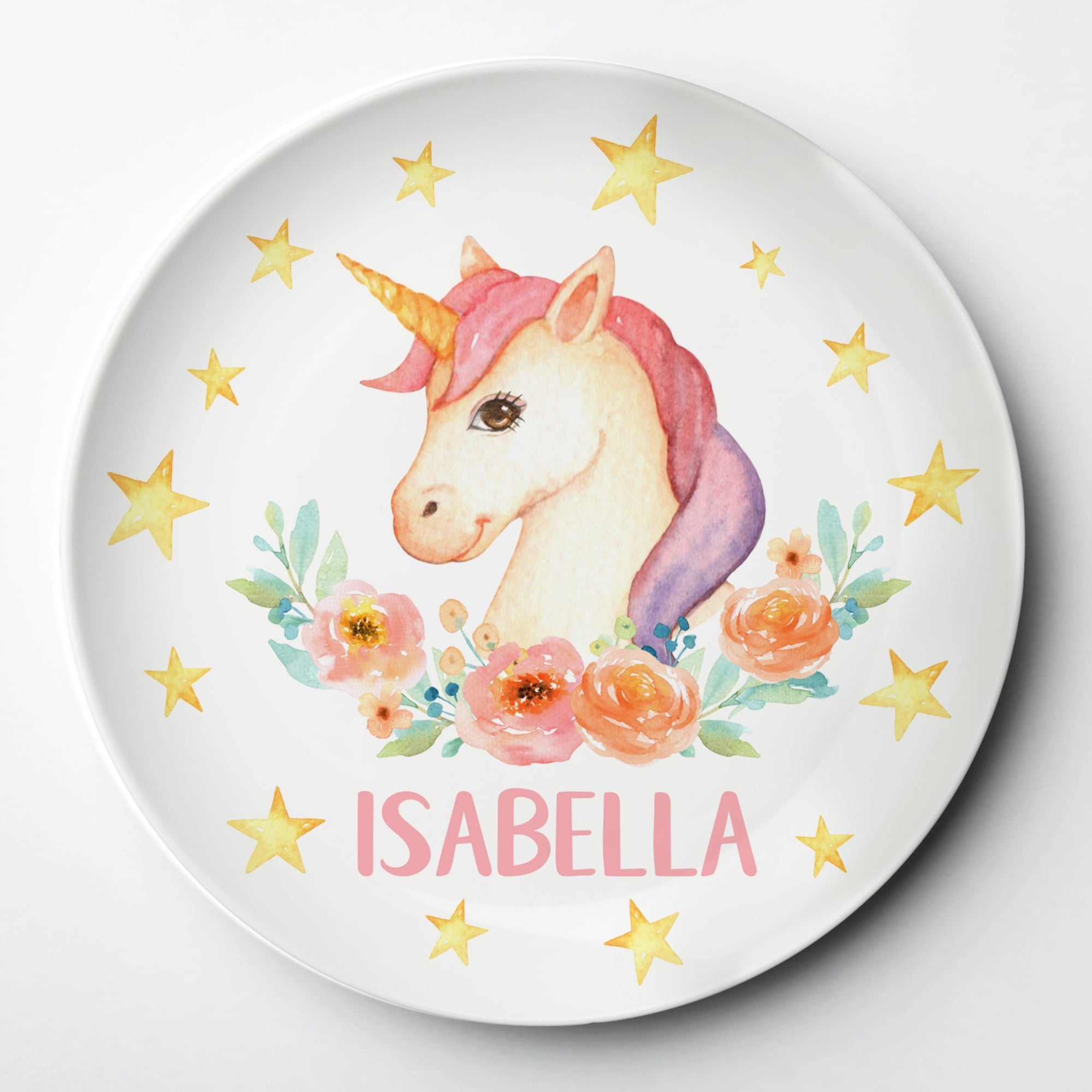 Unicorn Reusable Personalized Kid's Plate