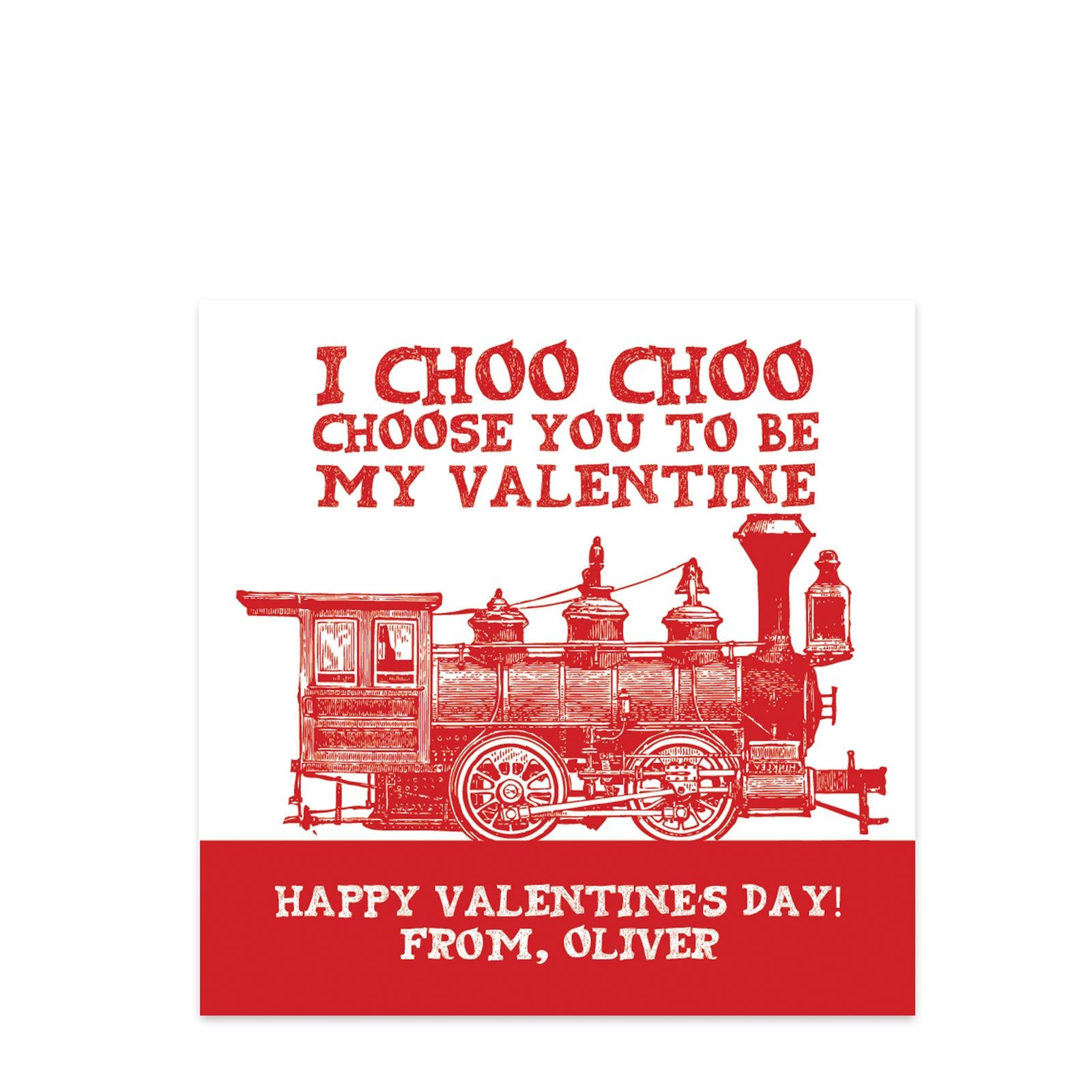 vintage train | I choo choo choose you | 2.5" Round Valentine's Day Sticker for candy bag | Classroom Party | Personalized stickers | PIPSY.COM