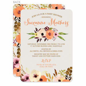 Watercolor Floral Baby Shower Invitations from Swanky Press