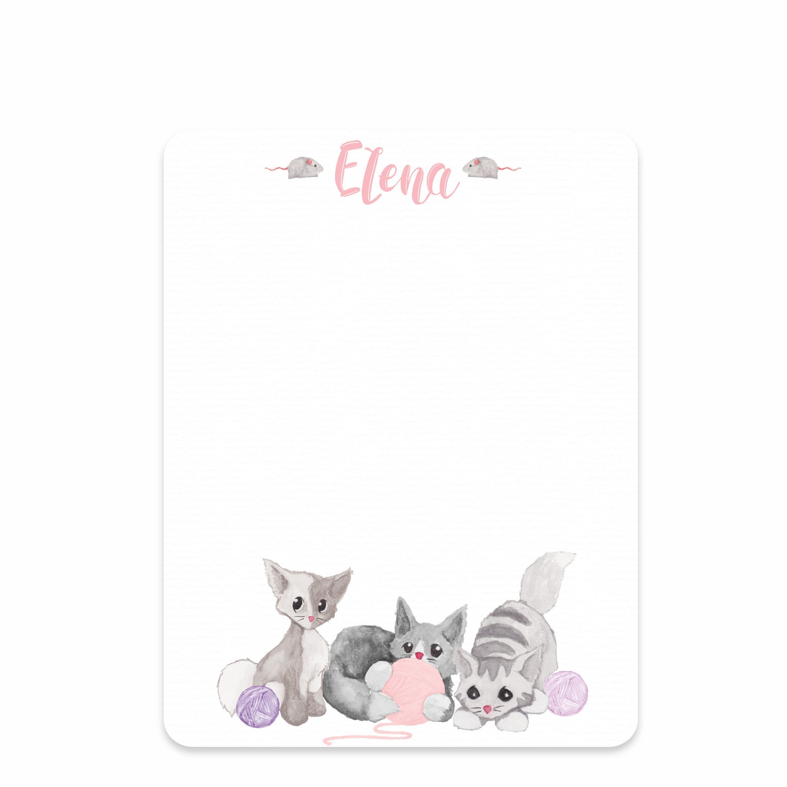Watercolor kittens flat notecards | Swanky Press
