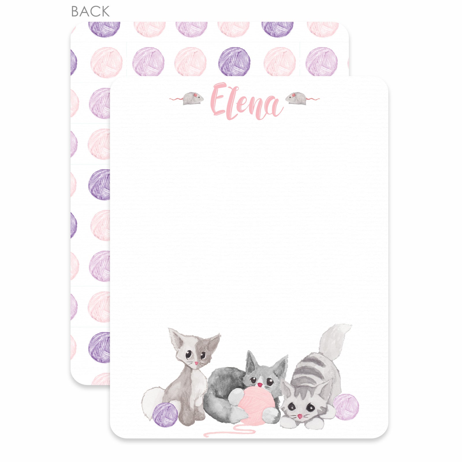 Watercolor kittens flat notecards | Swanky Press