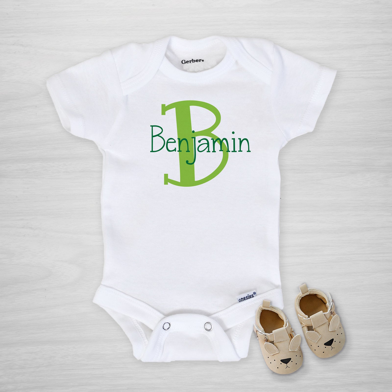 Personalized Initial Gerber Onesie, long sleeved